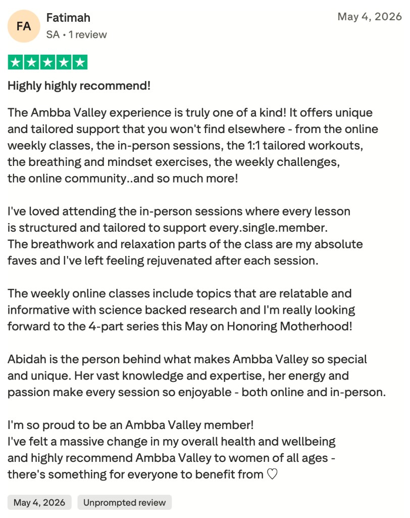 Trustpilot 5-star review from Fatimah — Highly highly recommend!